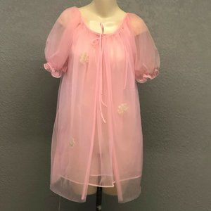 Vintage MW Sissy Double Chiffon Baby Doll Peignoir